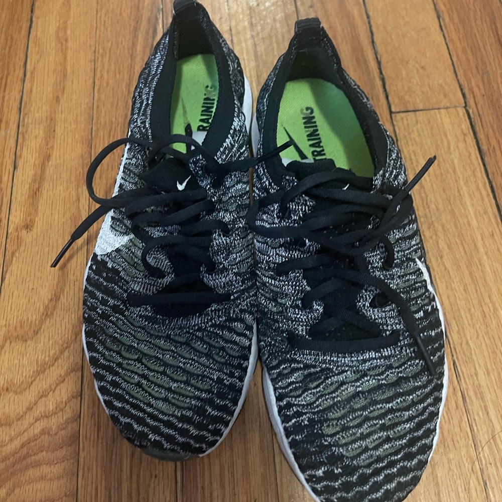 Black and White Knit Sneakers